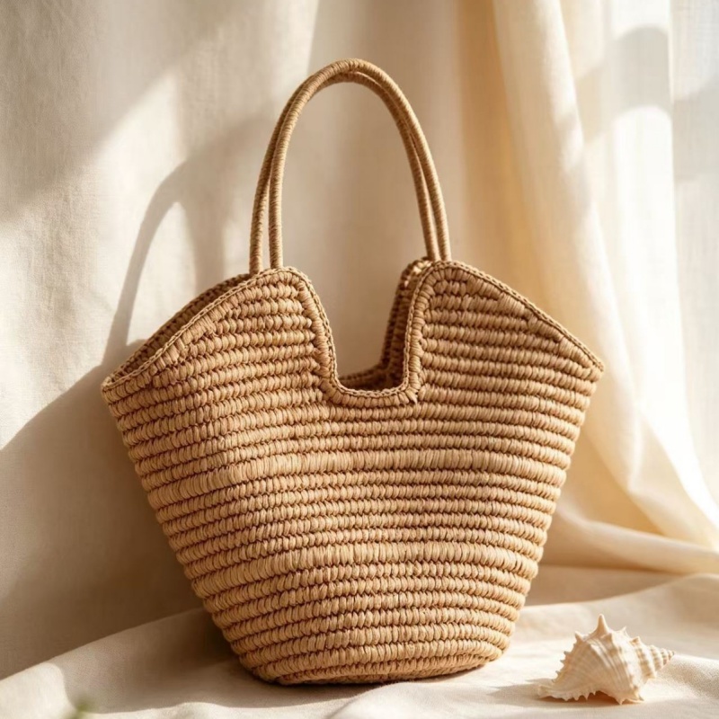 Crochet Bag Raffia - French Style Solid Color Straw Woven