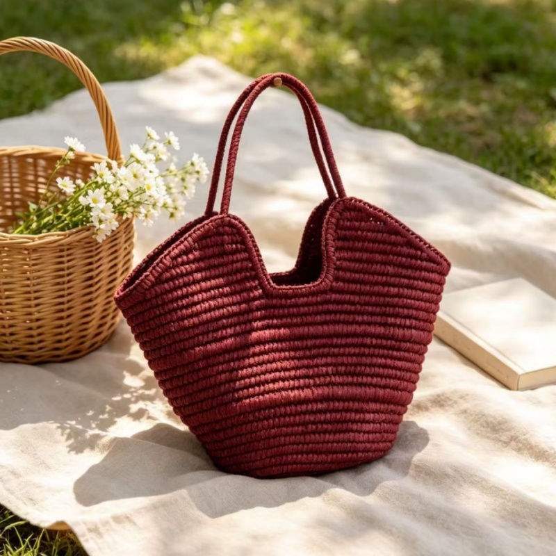 French Style Solid Color Straw - đánh giá và giá Crochet Bag Raffia