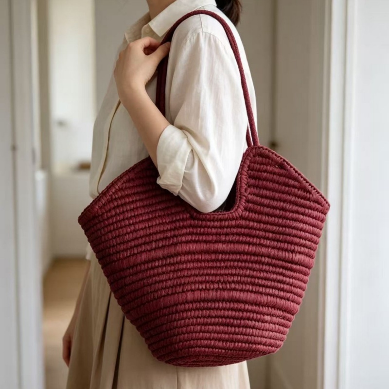 French Style Solid Color Straw - đánh giá và giá Crochet Bag Raffia