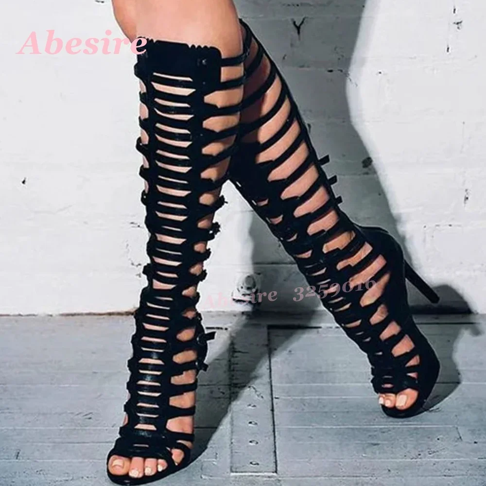 Peep Toe Multi-Buckled Summer  - đánh giá và giá Sandal Strappy Heeled