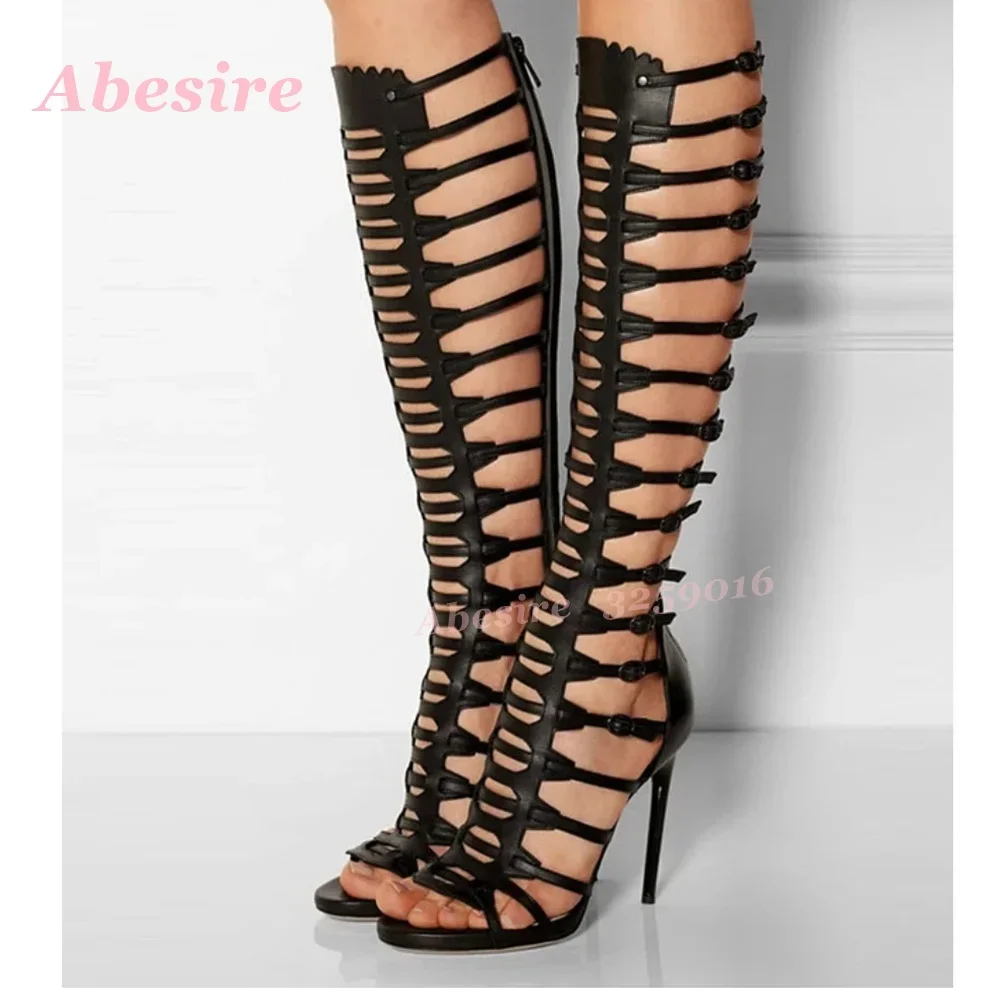 Peep Toe Multi-Buckled Summer  - đánh giá và giá Sandal Strappy Heeled
