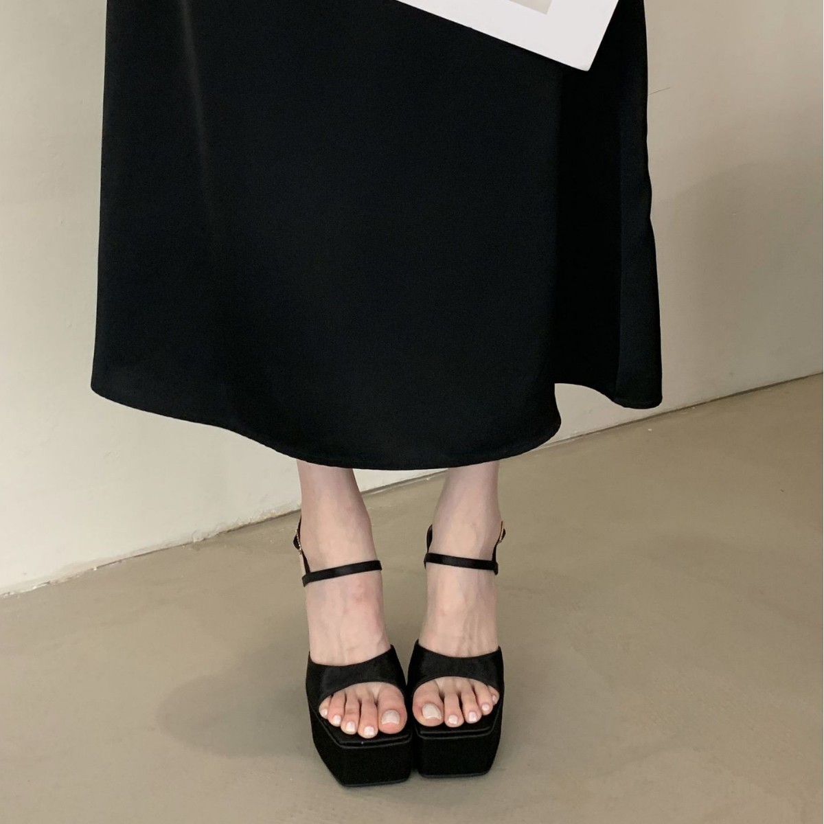 2026 Women's Black Strappy Pla - đánh giá và giá Sandal Strappy Heeled
